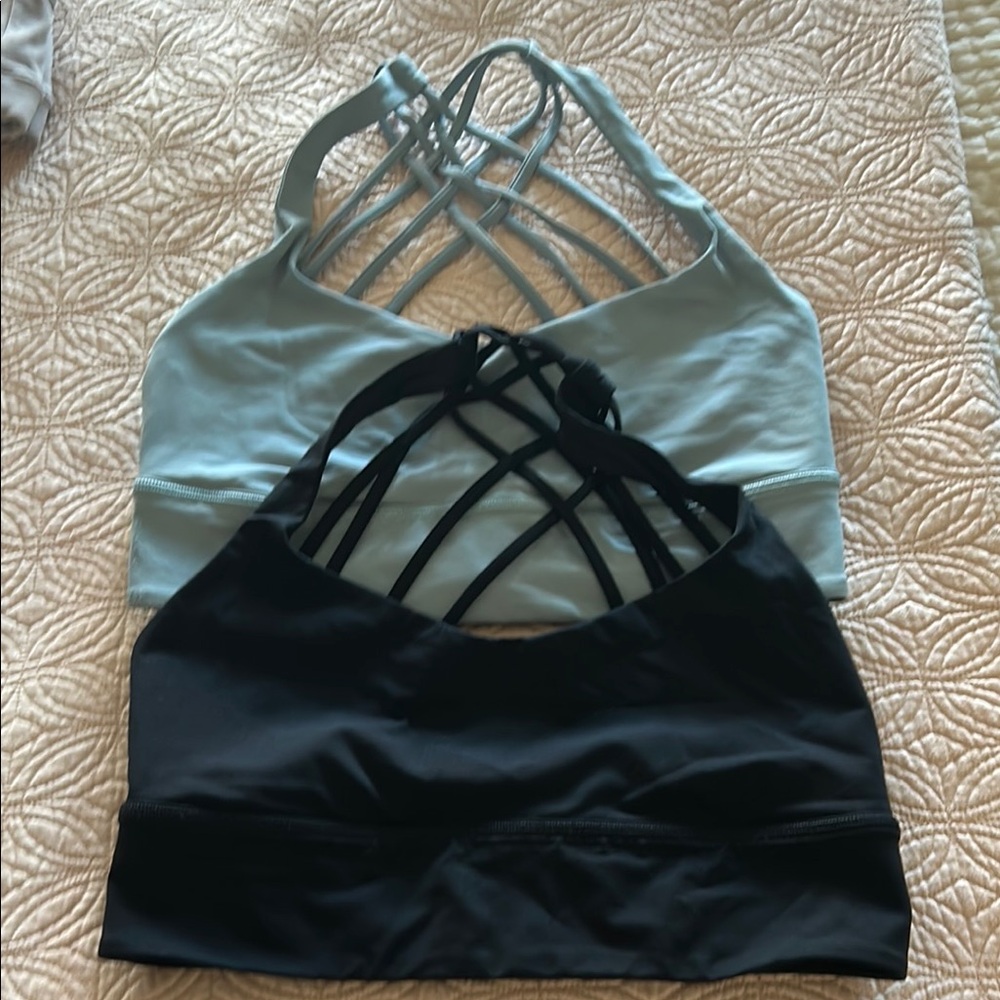 Lululemon Strappy Sports Bra Set - Black and Light Blue